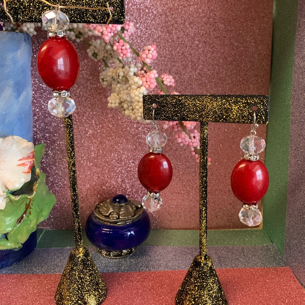 Acrylic, Crystal & Rhinestones with Pendant